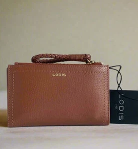 Lodis Isabella Bifold RFID Wallet Womens Brown Small Leather ID Snap Coin Zip - Picture 1 of 10