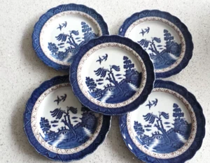 Set of 5 Booths Royal Doulton Real Old Willow 17cm Plates VGC - Picture 1 of 2