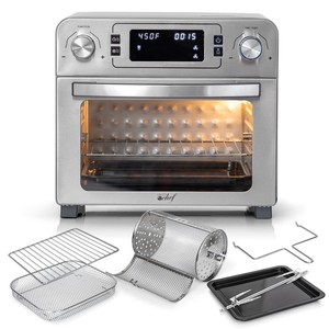 Deco Chef 24QT Stainless Steel Countertop Toaster Air Fryer Oven + Accessories