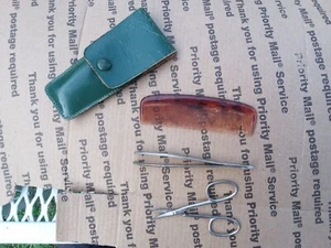 Mini kit unghie pelle vintage Germania igiene decorazione da collezione vecchio strumento antico - Foto 1 di 4