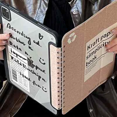 Cute notebook For iPad Case 2024 Air 13 M2 Pro 11 12.9 13 Case 10.2 7 Gen Cover - Image 1 of 4