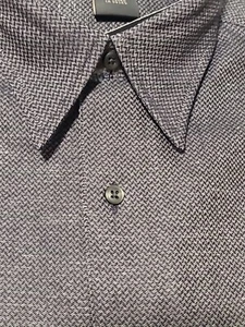 JONES NEW YORK NWOT MEDIUM  men's Dress shirt 100 % WOVEN COTTON BLK/GREY - Picture 1 of 12