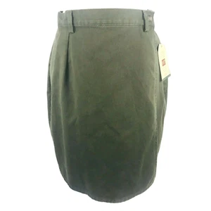 New Vintage Woolrich Womans Sz 10 Skirt Green Wrap Around Cotton Pleated NWT - Picture 1 of 5