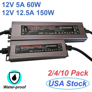IP67 Power Supply AC 110V~265V to DC 12V 60W 5A 150W 12.5A Transformer Adapter - Picture 1 of 14