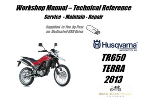 Husqvarna TR650 TR 650 TERRA Manual de taller de reparación de servicio USB 2013 - Imagen 1 de 9