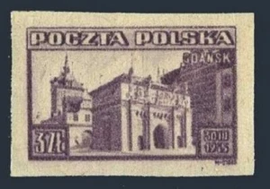 Polonia 372 imperfetta, MNH. Michel 412B. Danzica, 1945. Antica Porta Alta. - Foto 1 di 1