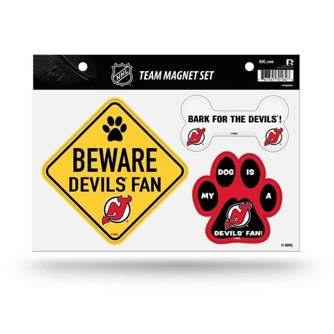 NEW! NEW JERSEY DEVILS PET DOG MAGNET SHEET SET BEWARE FAN LICENSED Cover