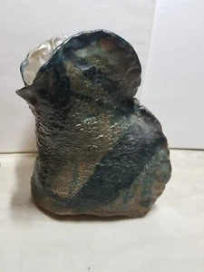 VINTAGE HANDWERKLICH HERGESTELLT FREIFORM BRUTALISTISCHE VASE DINOSAURIER TEXTUR HANDBEMALT/FORM - Bild 1 von 11