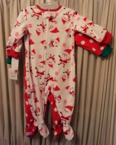 Toddler 2 Pack Blanket Sleepers Santa Claus Polka Dots Reindeer (12M-18M-4T) NWT - Picture 1 of 12