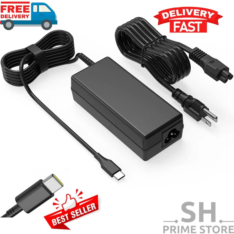 USB C Charger Type C Adapter 65W for HP Lenovo Dell Acer Asus Samsung ThinkPad - Image 1 of 4