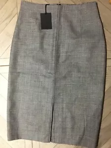 DESIGNER QUALITY JAEGER SKIRT, WOOL MIX, HOUNDSTOOTH BLACK/WHITE UK 8, BRAND NEW - Picture 1 of 6