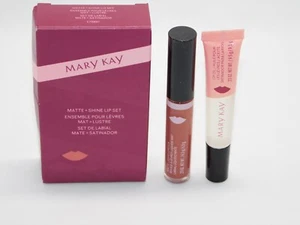 MARY KAY Matte + Shine Lip Set CINNAMON Liquid Lipstick/Oil SET NEW/Boxed #CB48 - Picture 1 of 3
