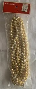 Vintage Glass Bead Christmas Garland Shiny Brite Japan GOLD - NOS ornament - Picture 1 of 13