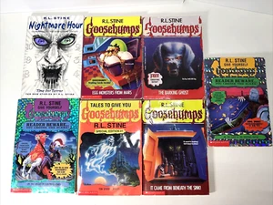 Lot of 7 Vintage 1990s  RL Stine Books Goosebumps Reader Beware Nightmare Hour - Picture 1 of 11