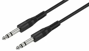 Monacor MCC-302 / Black White Stereo Jack Lead 9 10/12ft - Picture 1 of 2