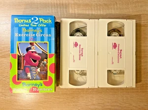 Barney Exercise & Barney's Circus Parade Of Numbers VHS 1992 Bonus 2-Pack Double - Picture 1 of 10