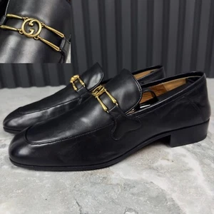 Mocasín de tacón plegable GUCCI Horsebit cuero negro becerro 7 G o 7,5 EE. UU. 41 EUR * - Imagen 1 de 24