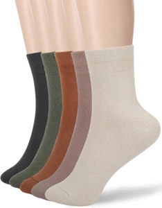 Women’s Thin Cotton Socks, Soft Bootie & Ankle Crew, 5-10 Pairs" - Picture 1 of 11