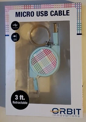 Retractable Micro USB Cable Data Sync Charger Cord For Samsung HTC Android New  - Image 1 of 3