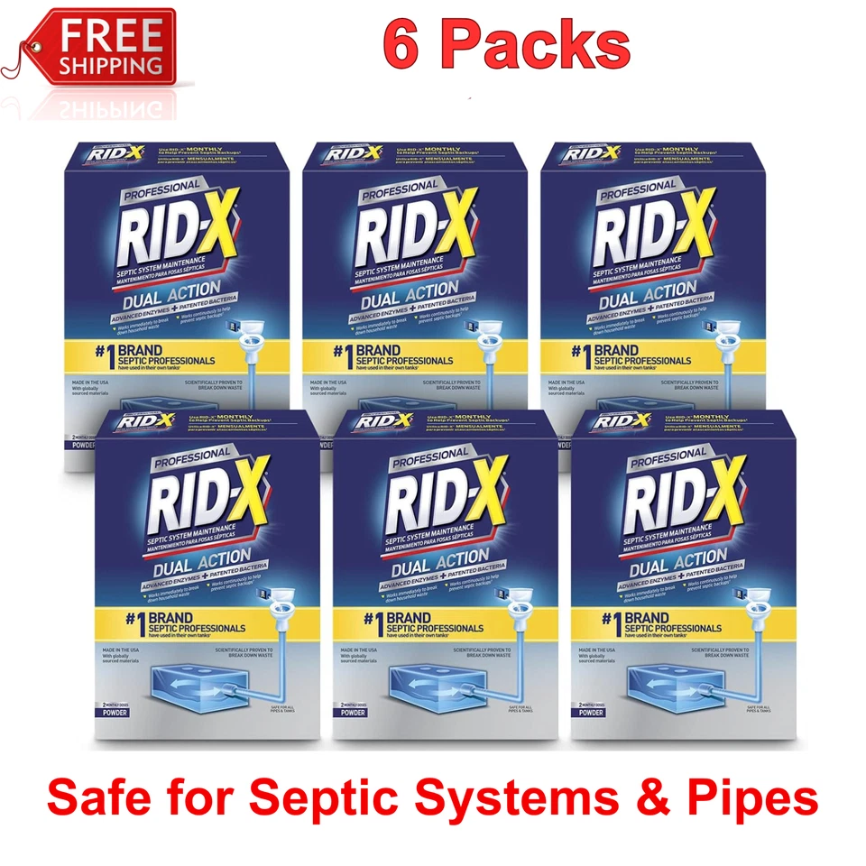 Rid-X Septic Tank System Treatment Dual Action 4 Month Supply Powder 38.12 Oz.