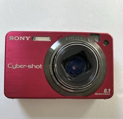 Sony Cyber-shot DSC-W150 8.1MP Digital Camera Red – Powers On, Read - Image 1 of 4