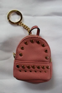 VICTORIA'S SECRET Pink Gold Stud Key Fob Mini Backpack Coin Change Purse Bag - Picture 1 of 5