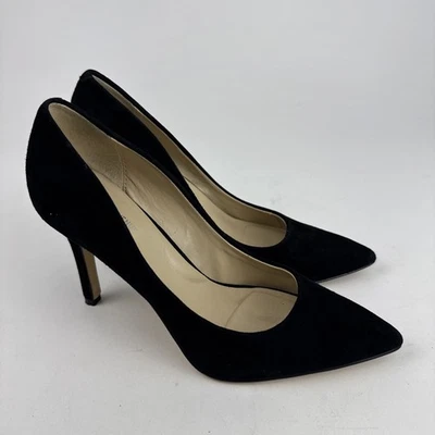 Saks Fifth Avenue CADY Black Suede Pumps Heels Size 6M leather Stiletto - Image 1 of 4