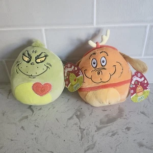 Set of 2 Squishmallows How the Grinch Stole Christmas Grinch & Max 7" Plush Set - Picture 1 of 9