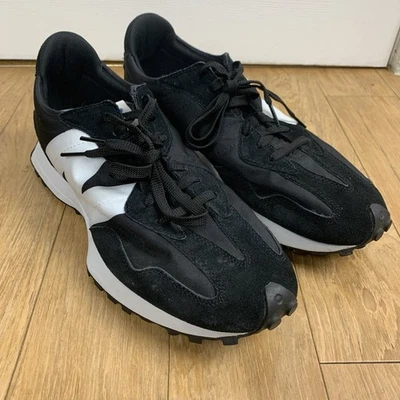 New Balance 327 Shoes Men 12 Black White Suede Nylon Sneakers - Image 1 of 4