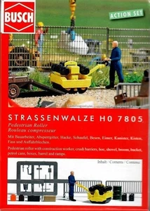 Compactador de rodillos HO 1/87 Busch # 7805 con figura y accesorios - Imagen 1 de 1