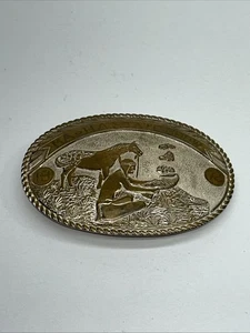 Vintage 1973 Crumrine Jewelers El Charro Aluminium Gürtelschnalle MApHA State Show - Bild 1 von 13