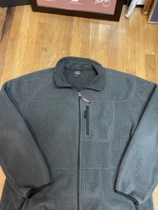 LL Bean Jacket Mens XXL Gray Full Zip Waffle Fleece Polartec Mock Neck J40 - Picture 1 of 7