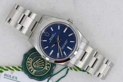 Rolex Oyster Perpetual 34 124200 Blue Index Dial Box & Papers Fully Stickered - image 1 of 4