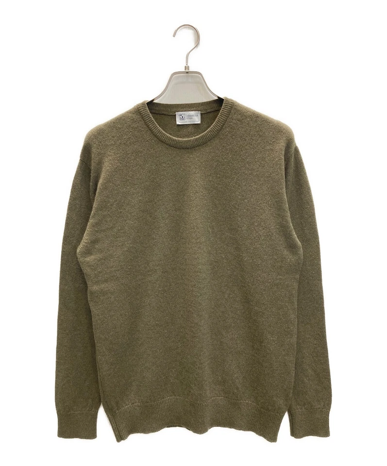 JOHNSTONS OF ELGIN Cashmere crew neck knit Size: M Olive Men - Image 1 of 4