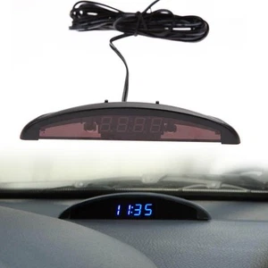 Long lasting 12V Auto Electronic Car Clock Voltmeter Thermometer LED Alarm - Picture 1 of 10