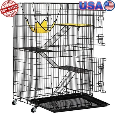Jaula para gatos grande perrera de viaje portátil rodante 4 niveles con hamaca fácil de limpiar nueva Foto 1 de 4