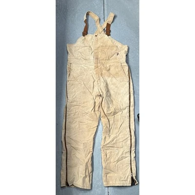 Walls Duck Canvas Workwear Overalls Mens Large 38-40 Brown Pockets Insulated - Image 1 of 4