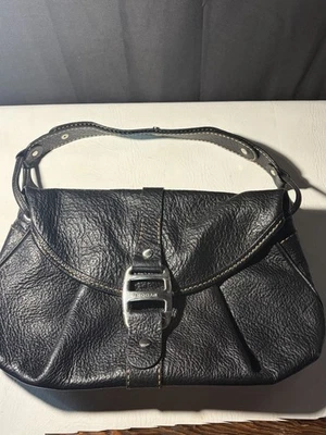 Vintage Hogan Purse Black Pebbles Leather Shoulder Bag - Image 1 of 4