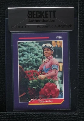 Tarjetas estrella de jinete estrella estrella estrella Horse Star Bas 1992 Chris Antley #4 sello de autenticidad automático Foto 1 de 2