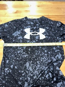 Under Armour Tee Size YXL loose black spotted colorful fun shirt - Picture 1 of 4