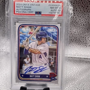 Matt Shaw 2024 Onyx Vintage BB Extended Blue AUTO PSA 8/Auto 10 VMASH - Picture 1 of 2
