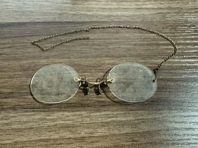 Antique Pinch Nose Spectacles Eyeglasses 12K Gold Filled Art Deco - Image 1 of 4