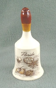Florida state souvenir SEASHELL COLLECTOR BELL no clapper porcelain 5.5" - Picture 1 of 6