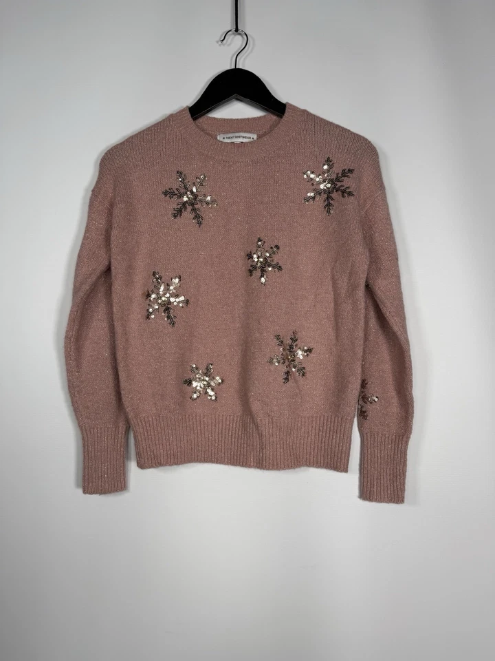 Jersey NEXT CHRISTMAS SNOWFLAKE - UK8 - Rosa - Excelente Estado - Mujer’s Foto 1 de 4