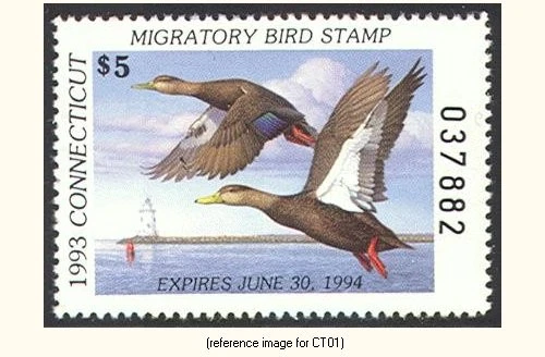 HALFPRICEDUCK Connecticut Duck Stamp 1993 $5.00 - Image 1 of 1