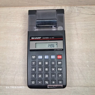 Sharp Elsi Mate EL-1610 Electronic Printing Calculator Black Vintage Prop - Image 1 of 4