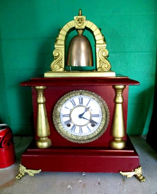 Antique New Haven 8 Day T&S "Bell Tower" Novelty Clock, Running Condition. - Image 1 of 4