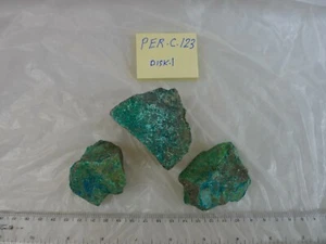 Natural Persian Chrysocolla, 3 pcs,  TW : 273.60 Grams - Picture 1 of 4