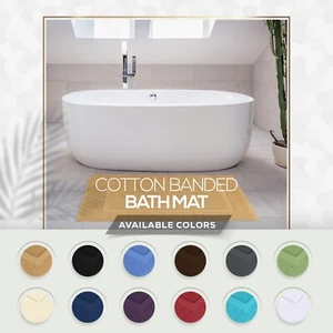 2 Pack Cotton Banded 985 GSM Bath Mat Washable 21x34" Shower Mat Utopia Towels - Picture 1 of 95
