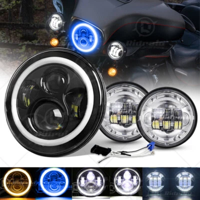 Faro LED DRL de 7" para Harley Davidson Touring Road King + luces antiniebla de paso Foto 1 de 4